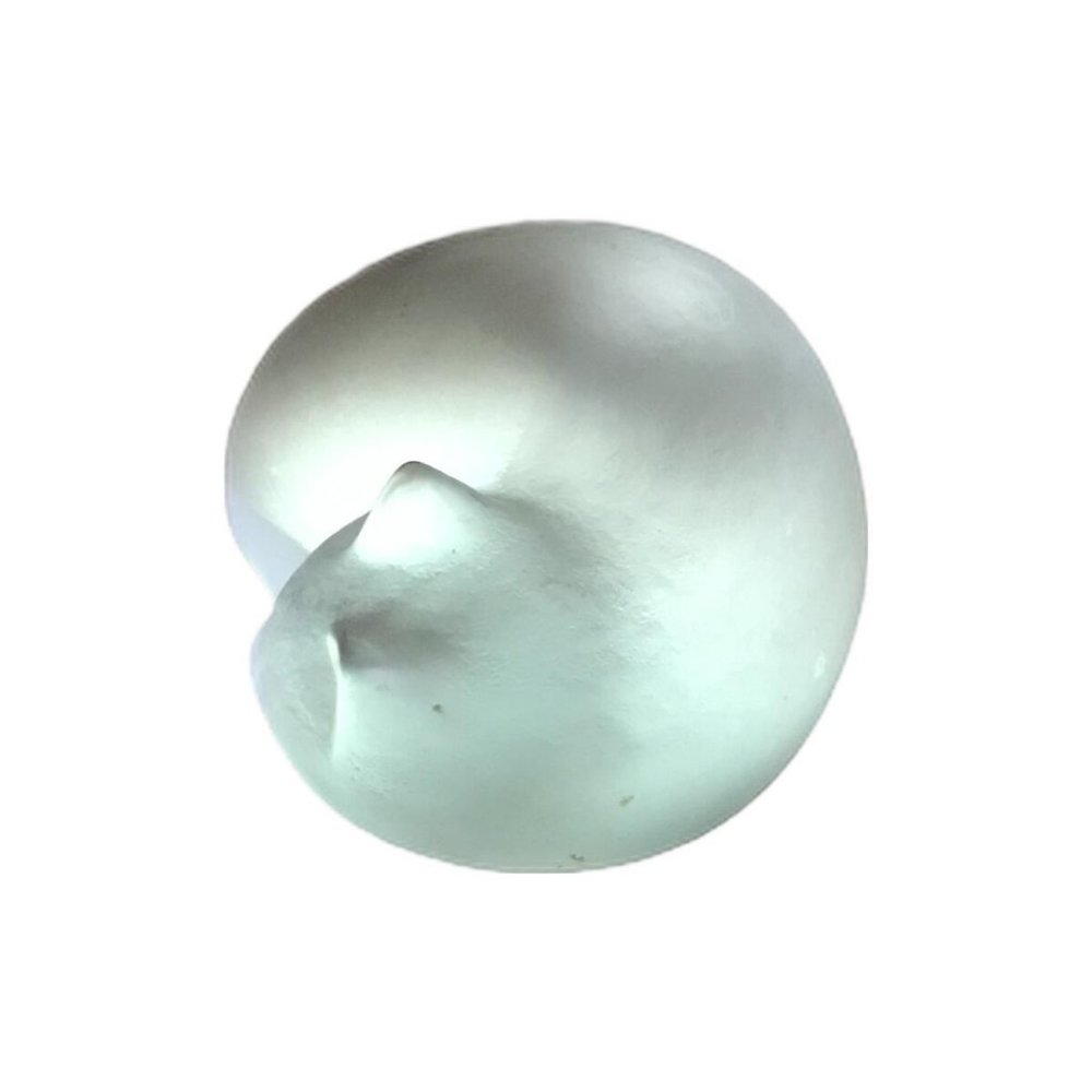 Kitty Cat Curled up Sleeping frosted paperweight (not sure if it's glass) - Picture 5 of 9
